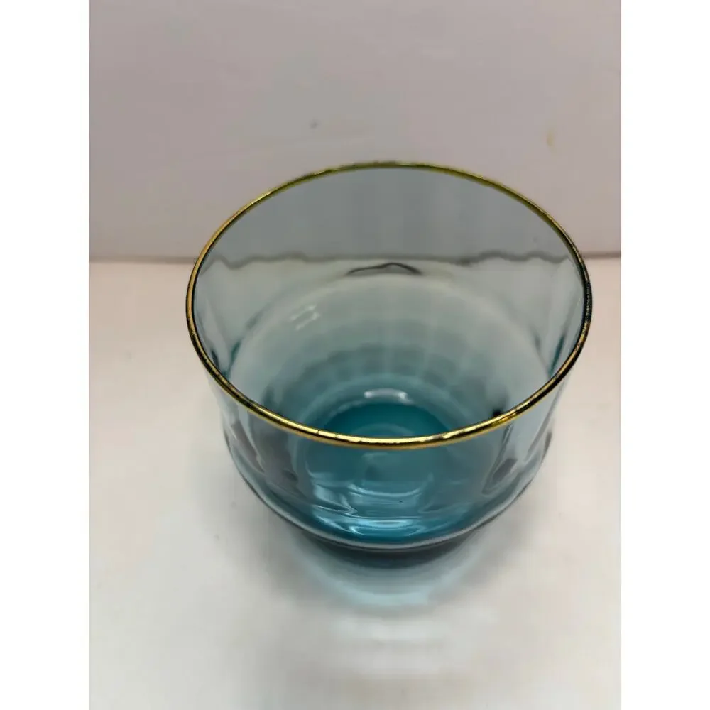 Scott Living Gold Band Contemporary Drinkware Glass Replacement Teal 16 oz